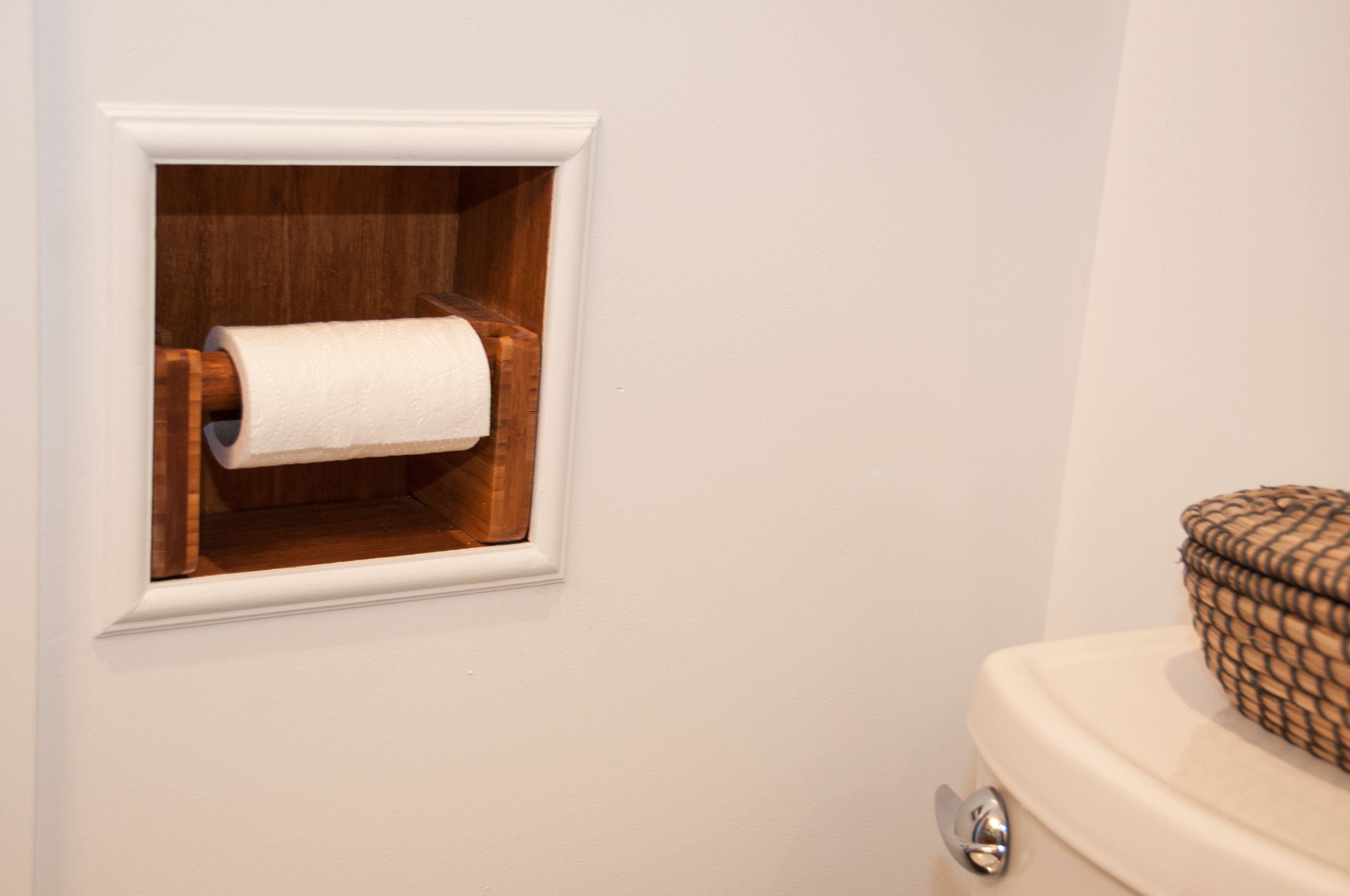 Concealed Wall Compartment for Toilet Paper Storage